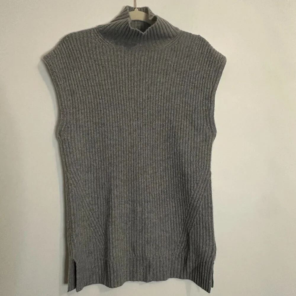 J.Crew Turtleneck Sleeveless Tunic Sweater 100% Cashmere Quiet Luxury - XS-S